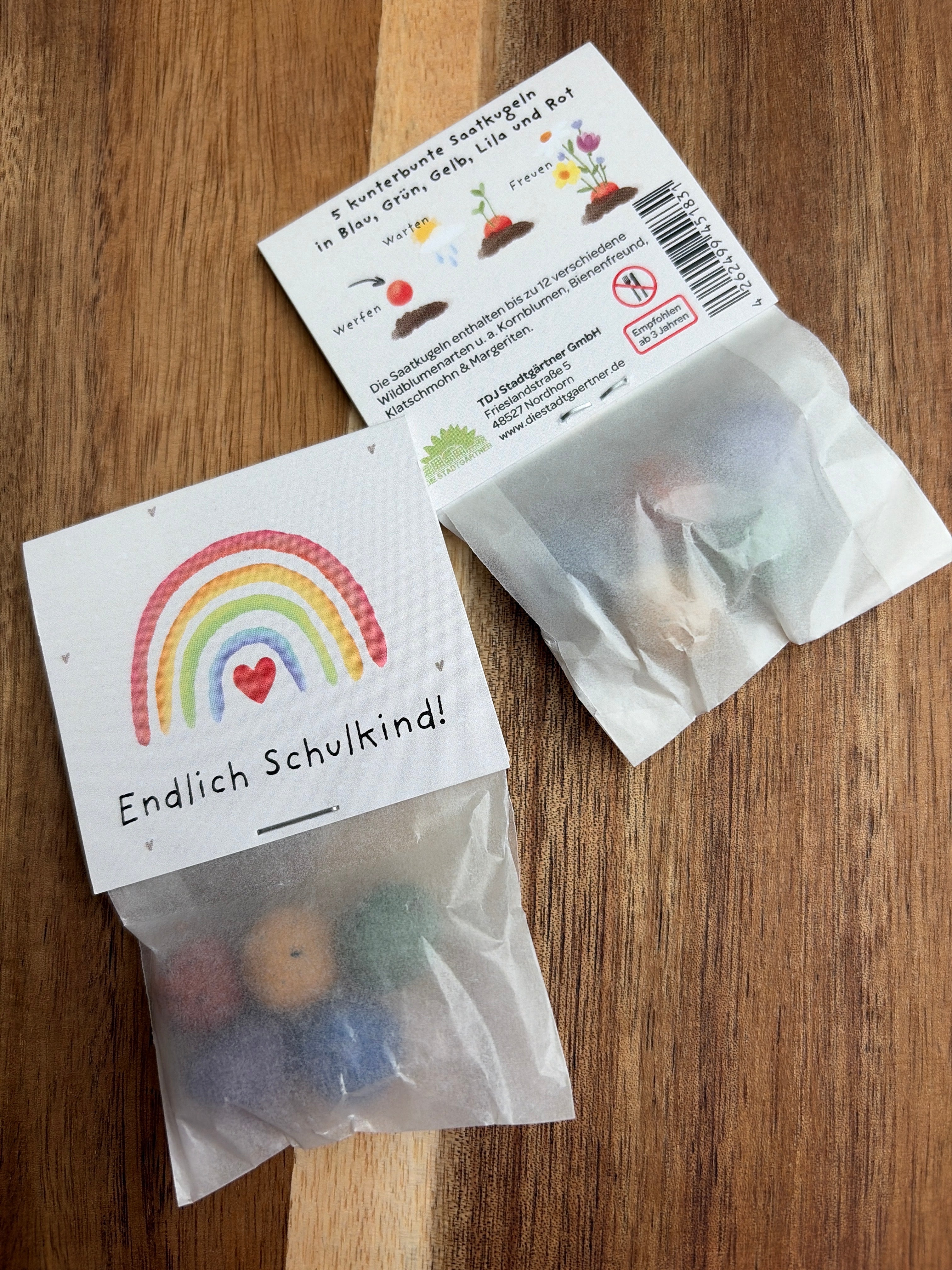 Blumenmurmeln „Endlich Schulkind“